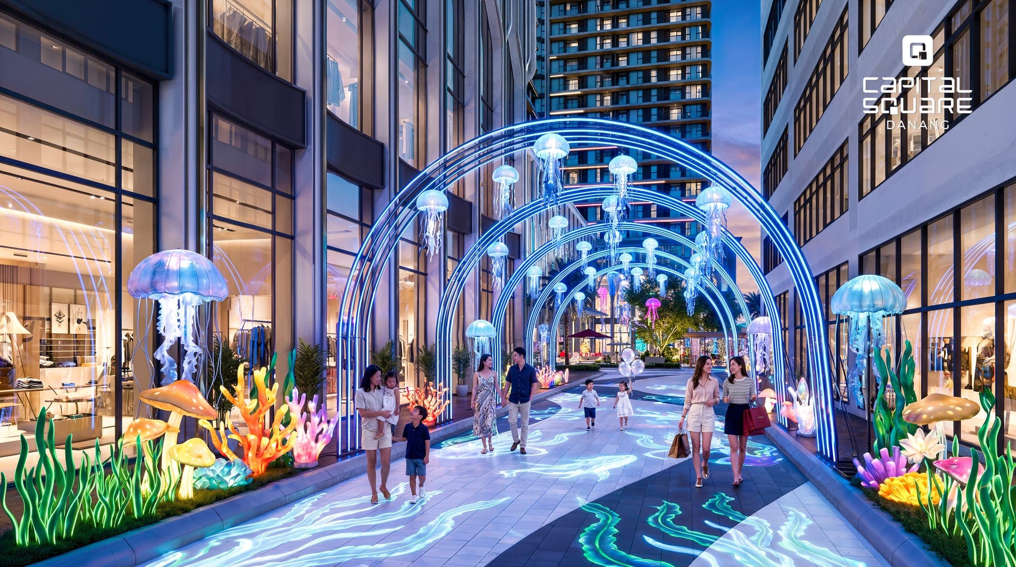 Đường hầm ánh sáng – tiện ích Capital Square Đà Nẵng