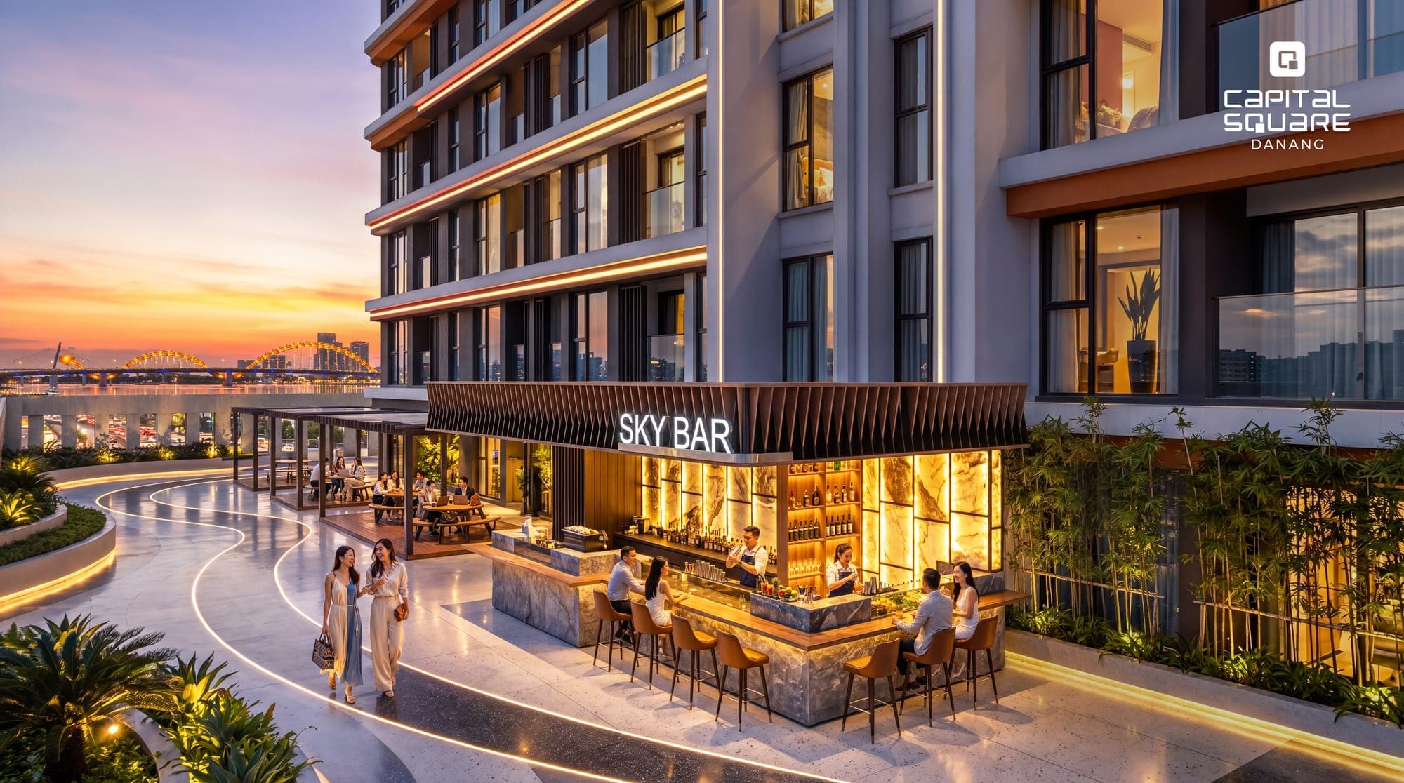 Sky Bar view sông Hàn – tiện ích Capital Square Đà Nẵng